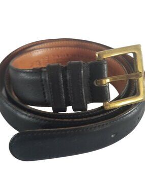 Vtg Coach Men's Black Leather Belt Brass Hardware Sz 40